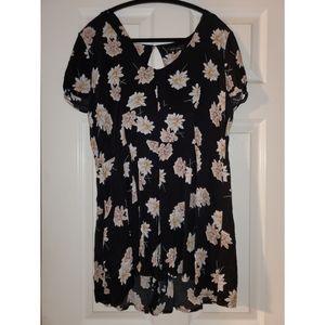 Black and white floral romper